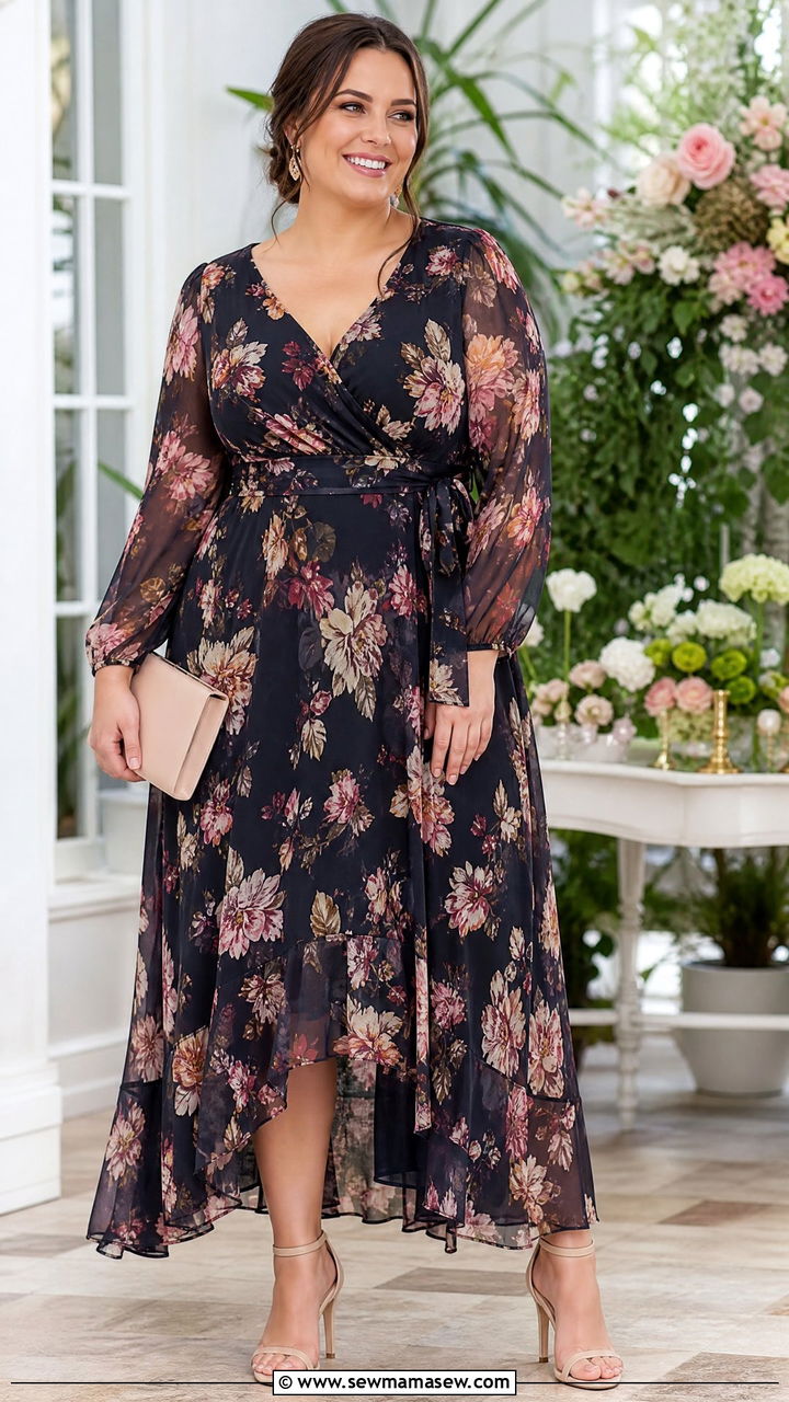 Plus Size Floral Formal Dress Outfit - 20 plus size formal dress outfit ideas