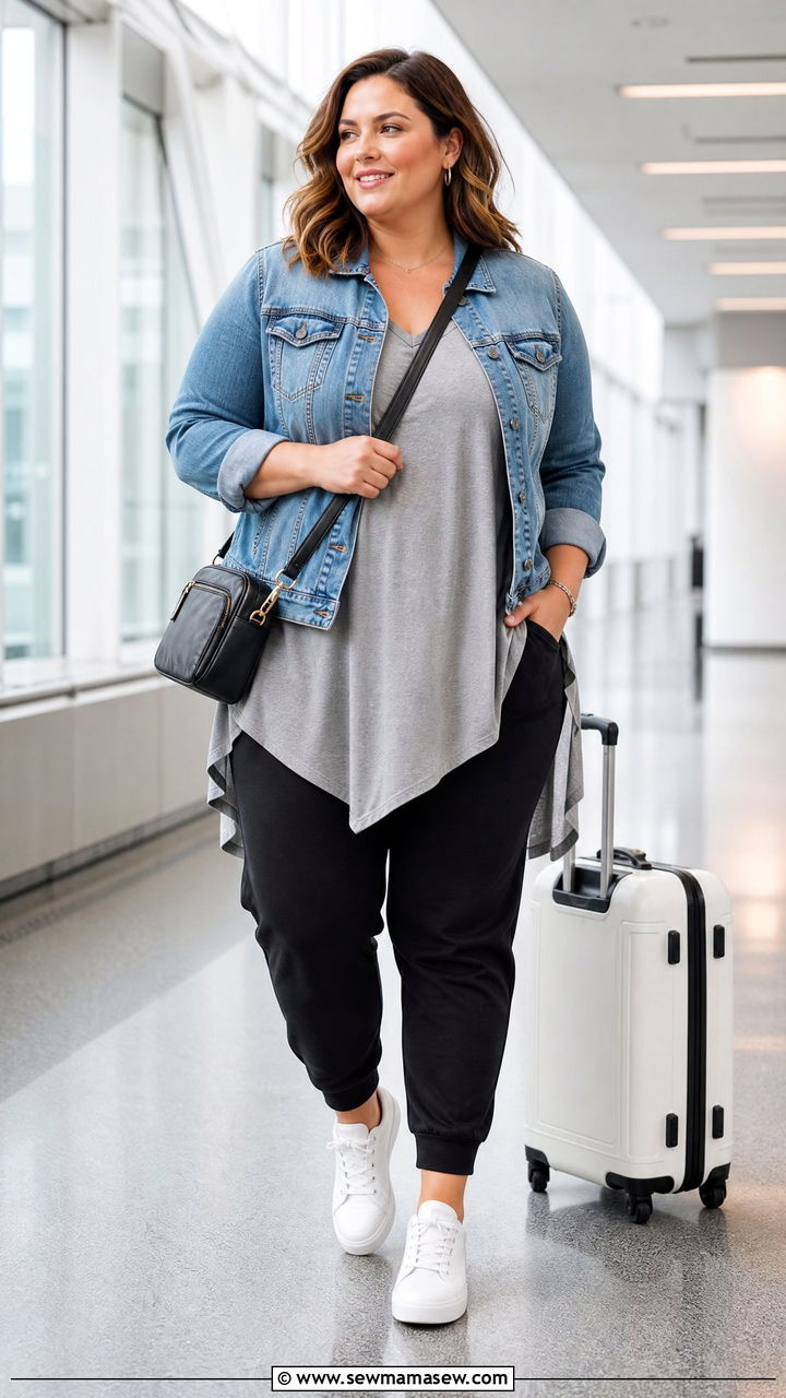 Plus Size Flowy Top With Joggers - 20 plus size flowy top outfit ideas