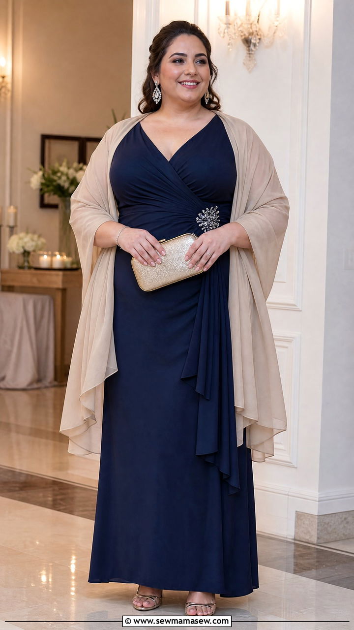 Plus Size Formal Dress With Shawl Outfit - 20 plus size formal dress outfit ideas