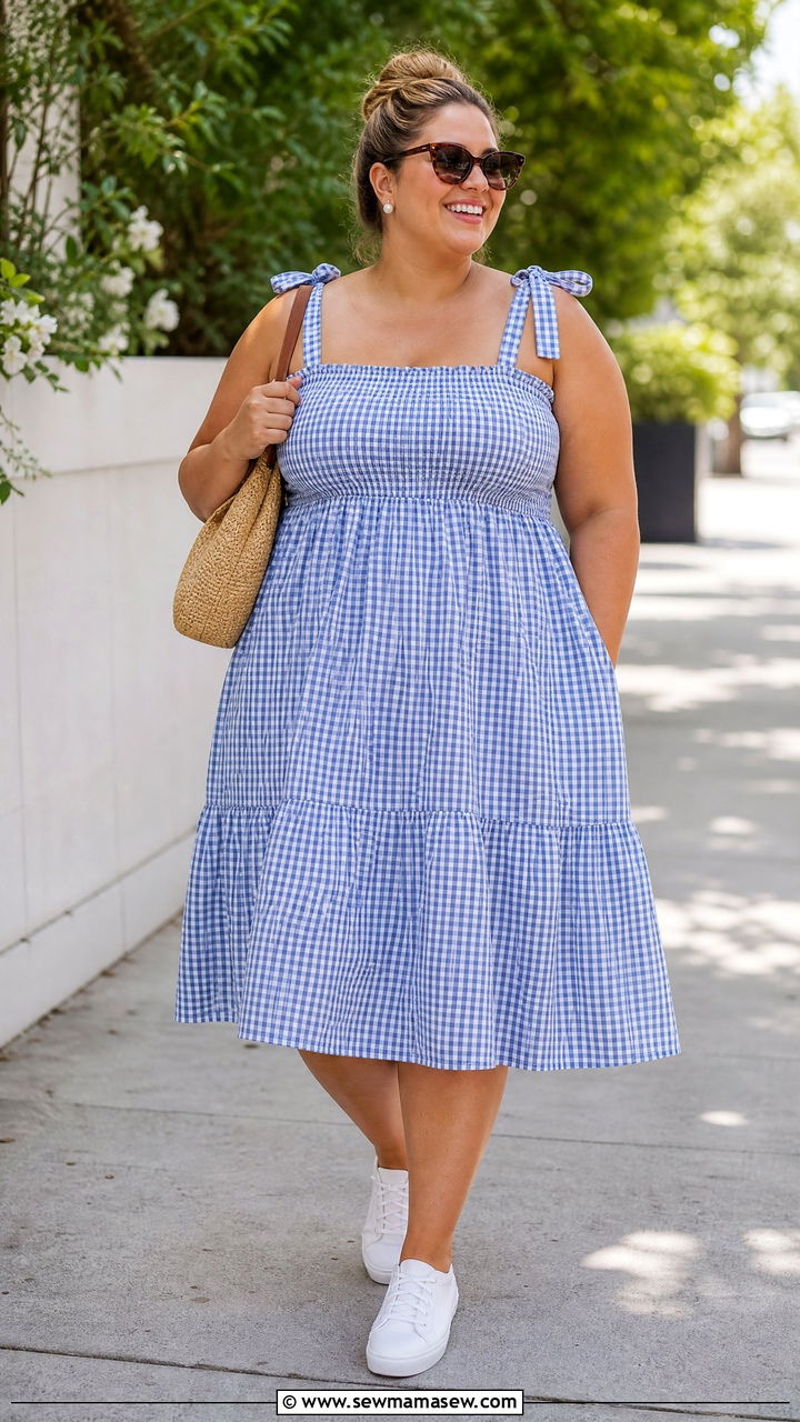 Plus Size Gingham Sundress Outfit - 20 plus size sundress outfit ideas