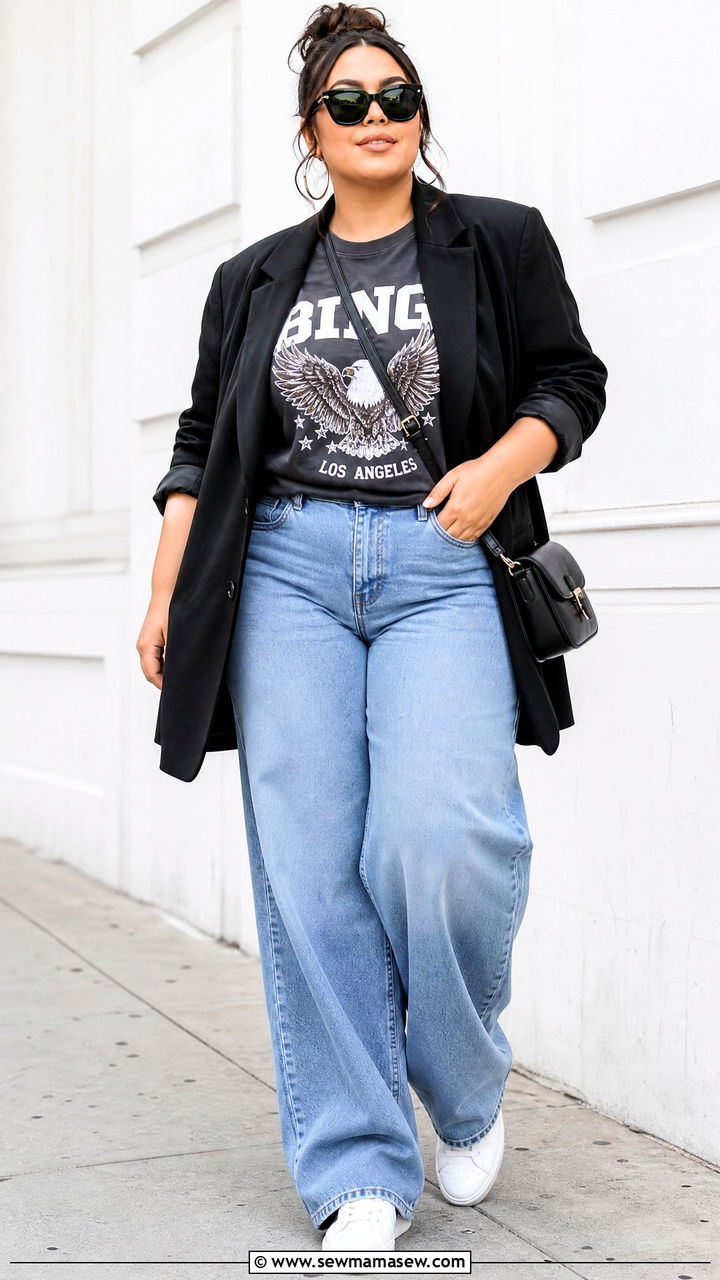 Plus Size Graphic Statement Top Outfit - 20 plus size statement top outfit ideas