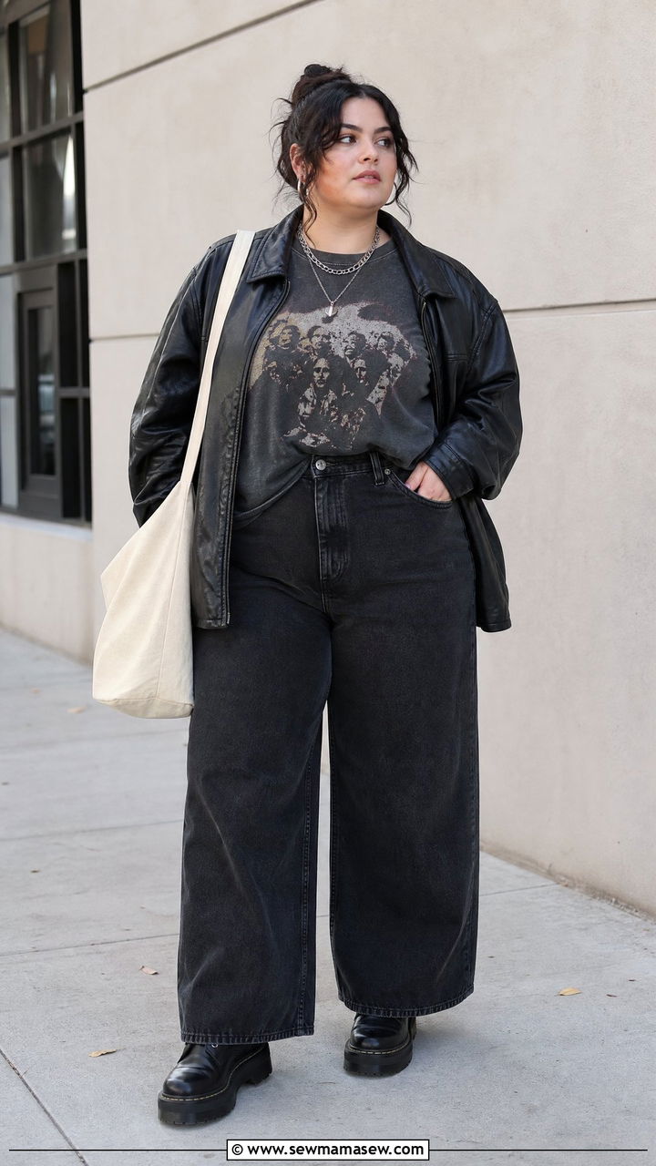 Plus Size Graphic Tee Grunge Outfit - 20 plus size grunge top outfit ideas