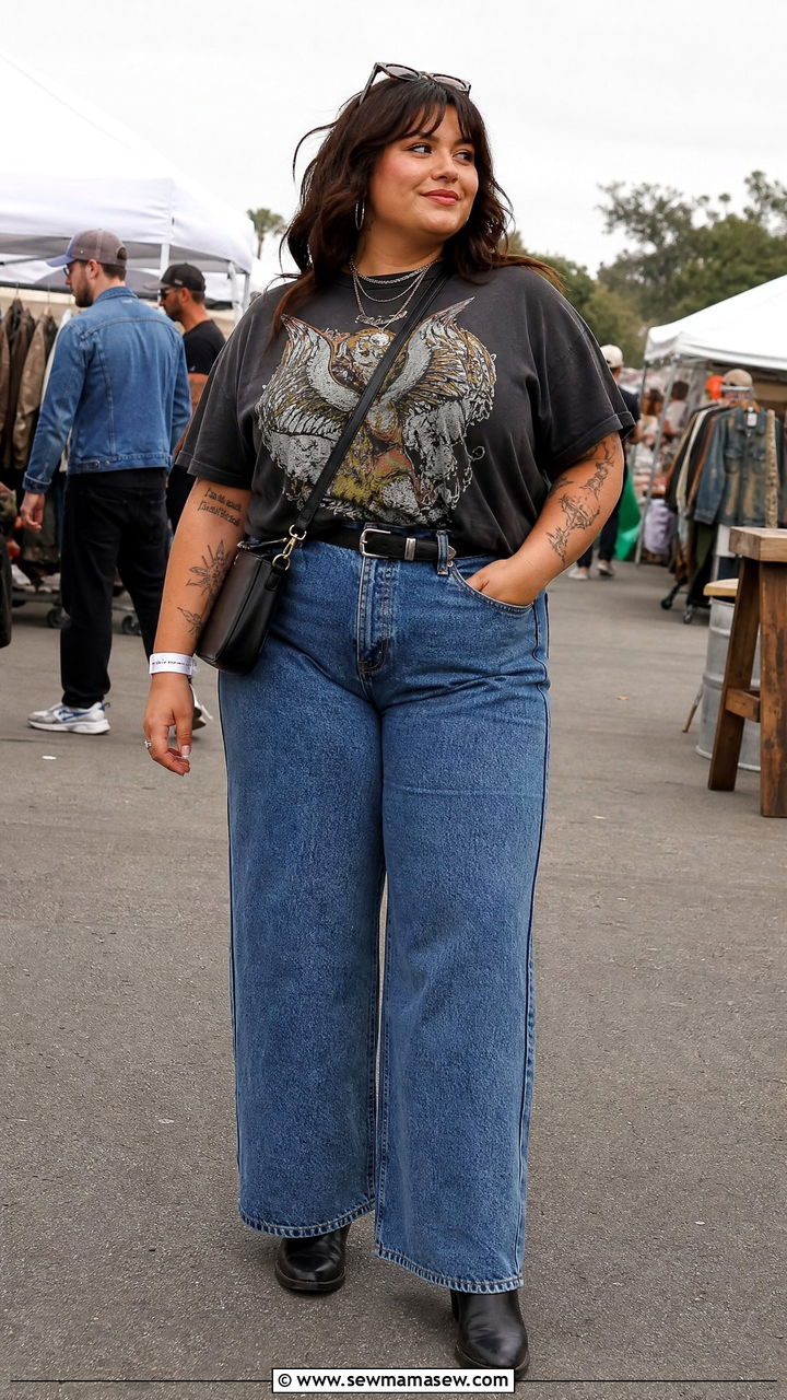 Plus Size Graphic Tee Outfit - 20 plus size outfits for women in their 20s