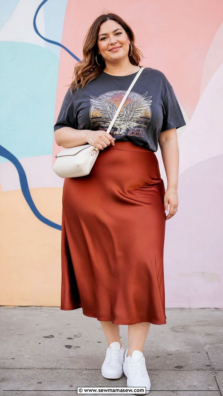 Plus Size Graphic Tee Outfit - 20 plus size spring top outfit ideas