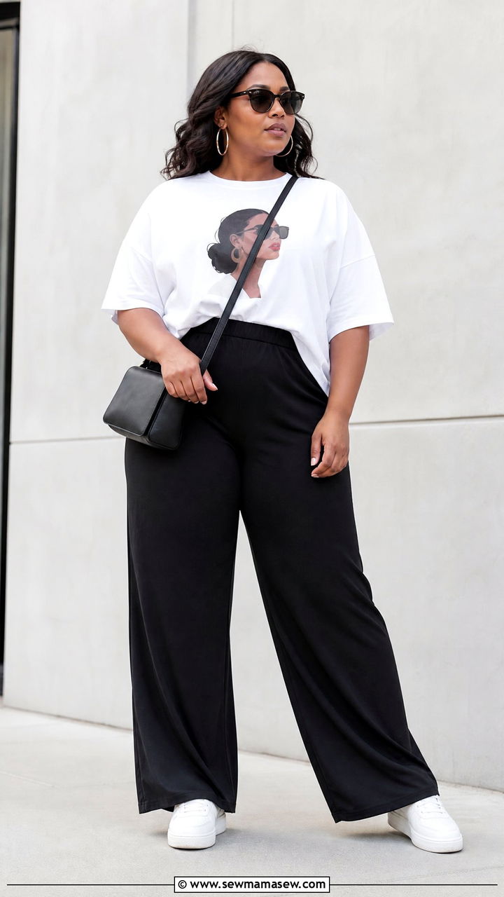 Plus Size Graphic Tee Outfit - 20 plus size casual summer outfit ideas