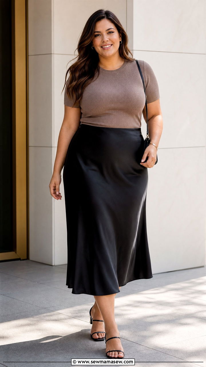 Plus Size Halter Crop Top With Midi Skirt - 20 plus size halter crop top outfit ideas