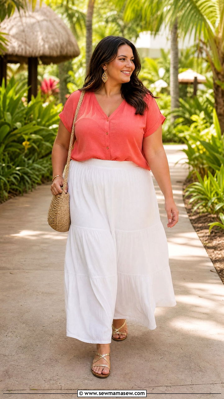 Plus Size Halter Top Outfit - 20 plus size vacation top outfit ideas