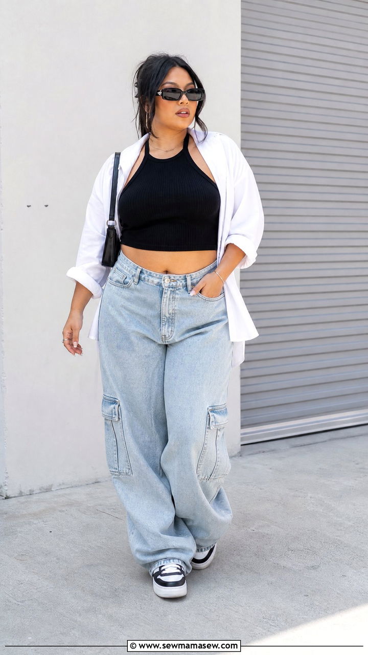 Plus Size Halter Top Streetwear Outfit - 20 plus size streetwear top outfit ideas