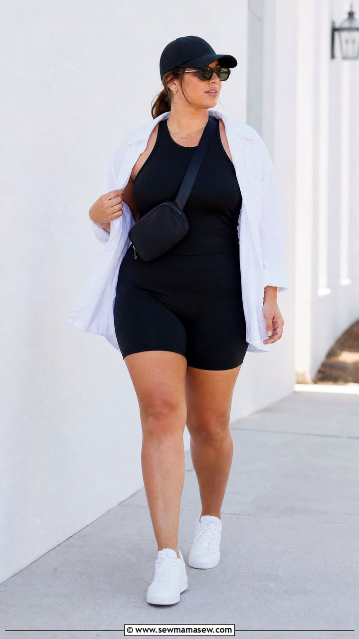 Plus Size Halter Top With Bike Shorts - 20 plus size halter top outfit ideas for summer