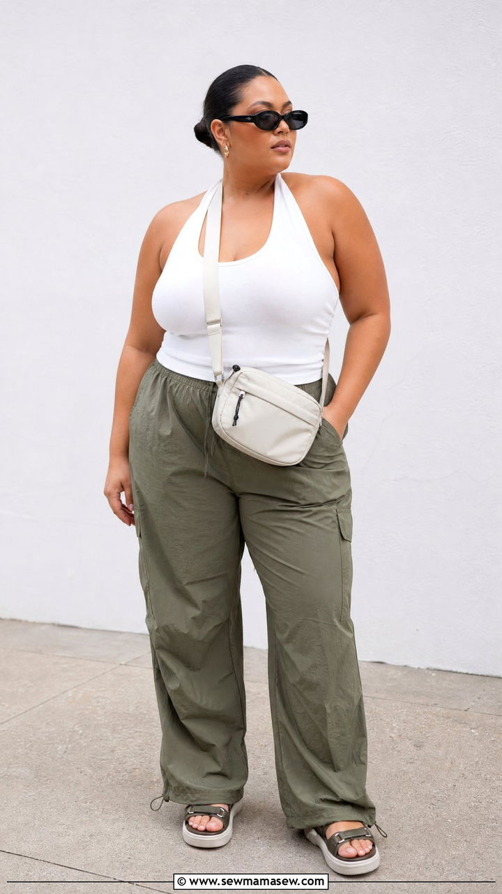 Plus Size Halter Top With Cargo Pants - 20 plus size halter top outfit ideas for summer