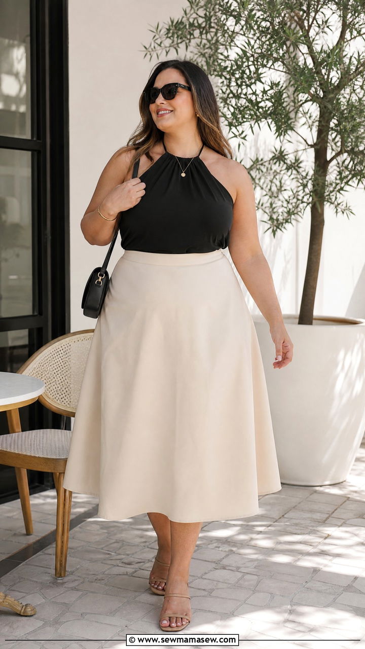 Plus Size Halter Top With Midi Skirt - 20 plus size halter top outfit ideas for summer