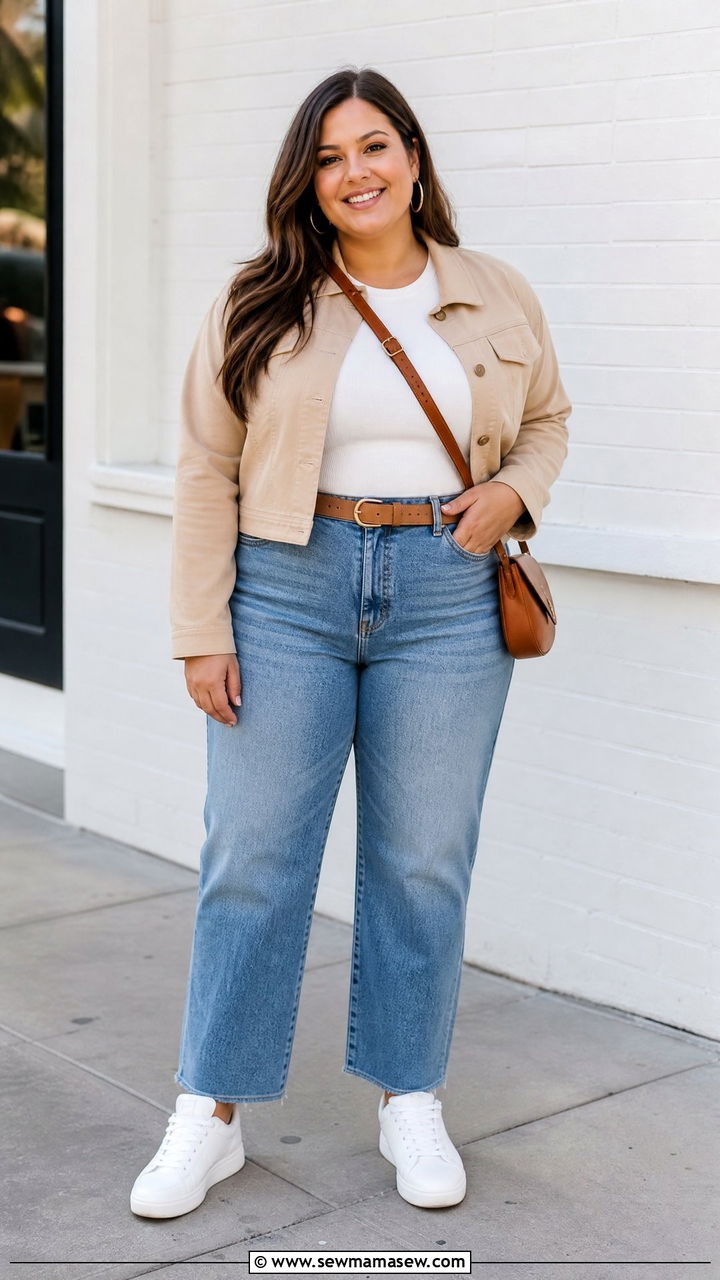 Plus Size High Waisted Jeans Outfit - 20 plus size outfits to accentuate waist