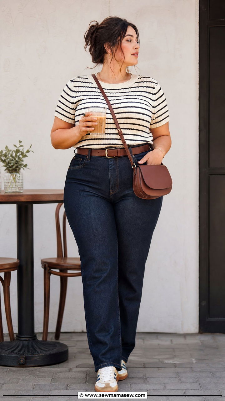 Plus Size High Waisted Jeans Outfit - 20 plus size vintage outfit ideas