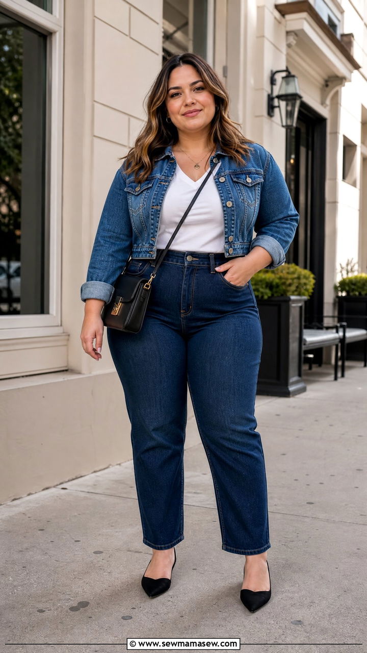 Plus Size High Waisted Jeans Outfit - 20 plus size outfits for short height