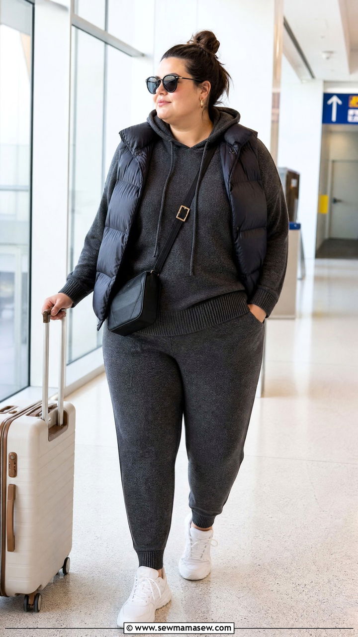 Plus Size Hoodie Sweater And Joggers Outfit - 20 plus size cozy sweater outfit ideas
