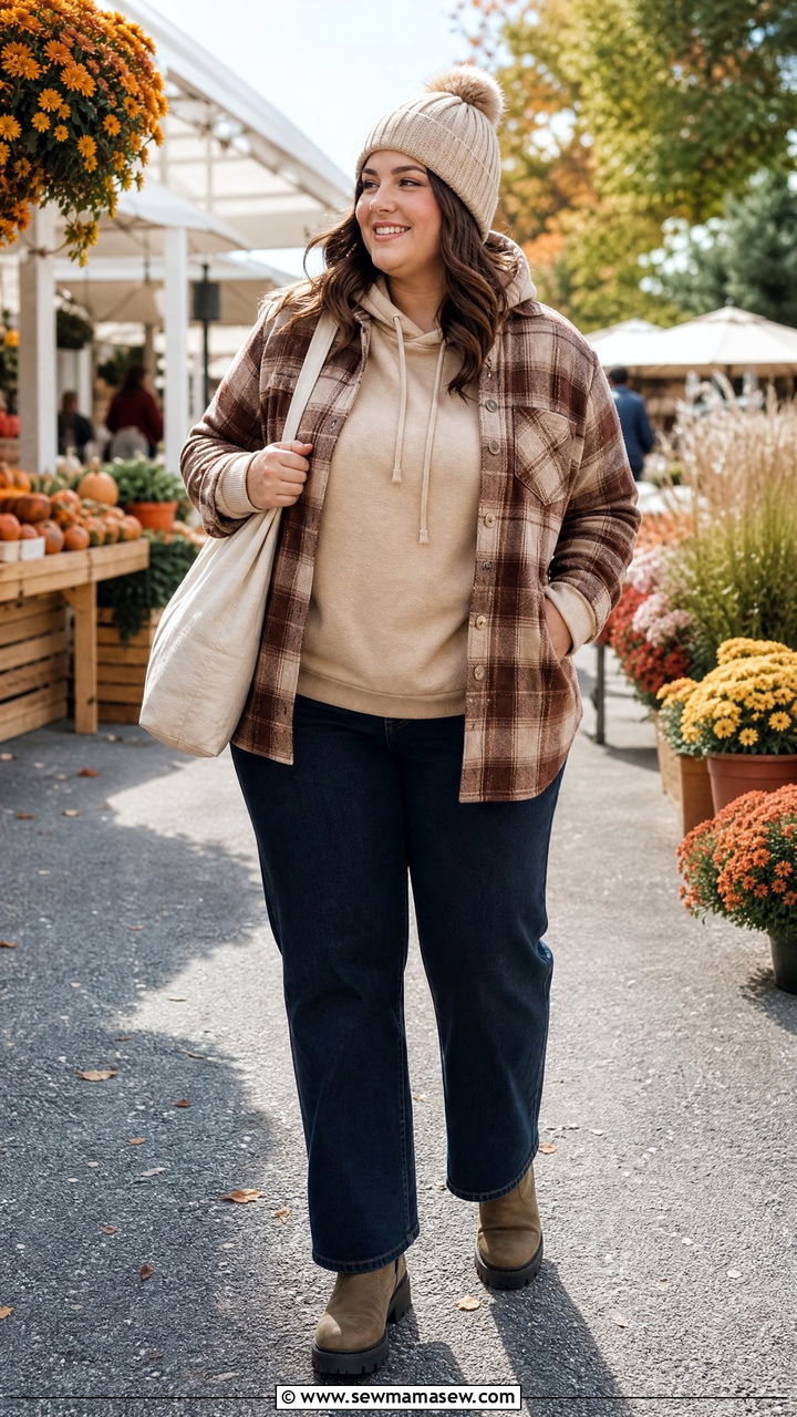 Plus Size Hoodie With Shacket - 20 plus size hoodie outfit ideas
