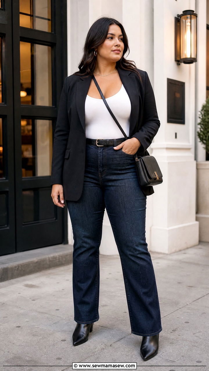 Plus Size Jeans And Blazer Outfit - 20 plus size date night outfit ideas