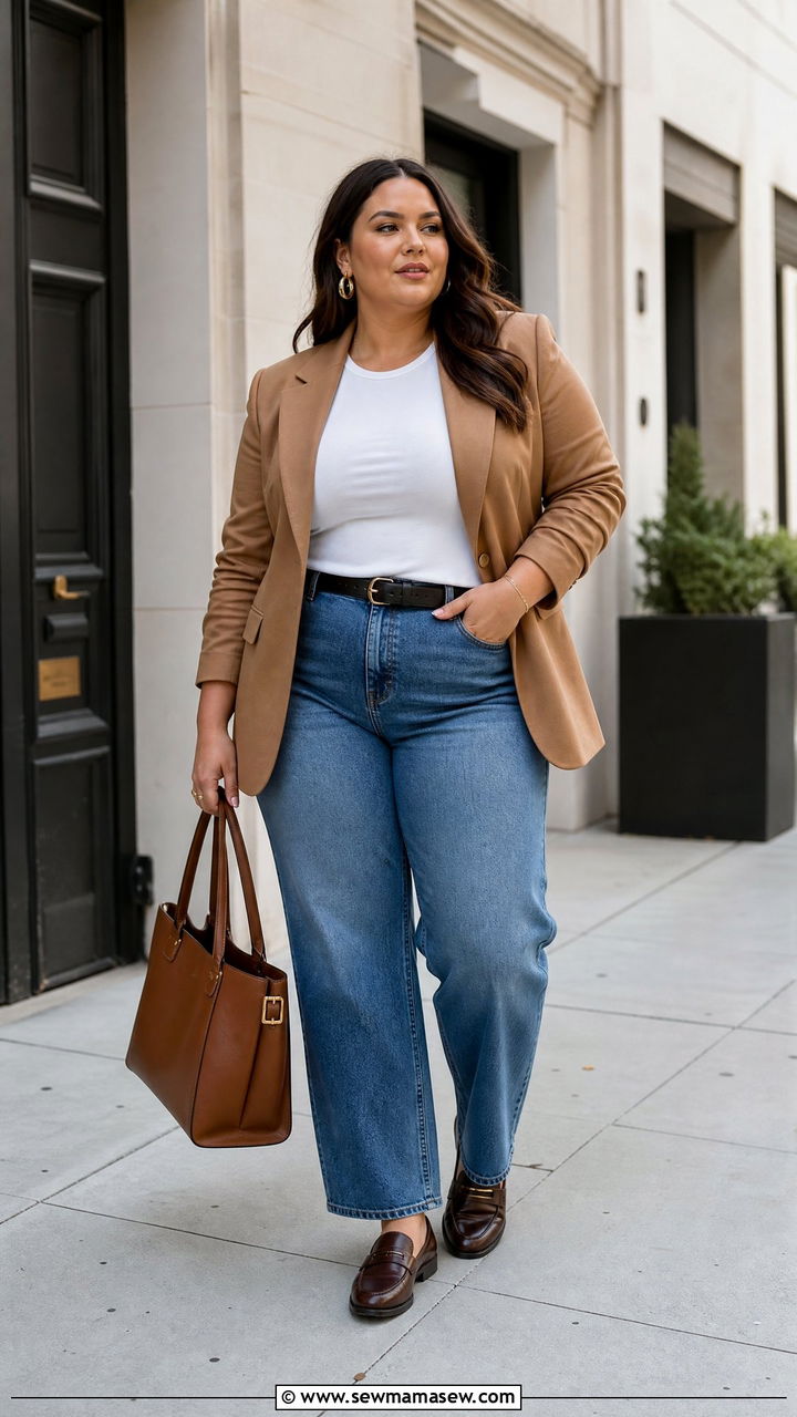 Plus Size Jeans And Blazer Outfit - 20 how to style plus size outfits