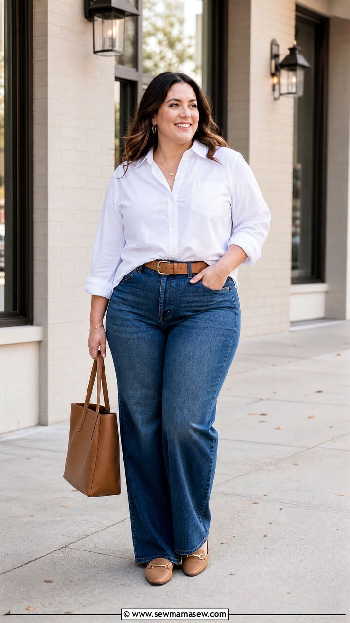 Plus Size Jeans With Button Down Shirt - 20 plus size fall outfit ideas with jeans