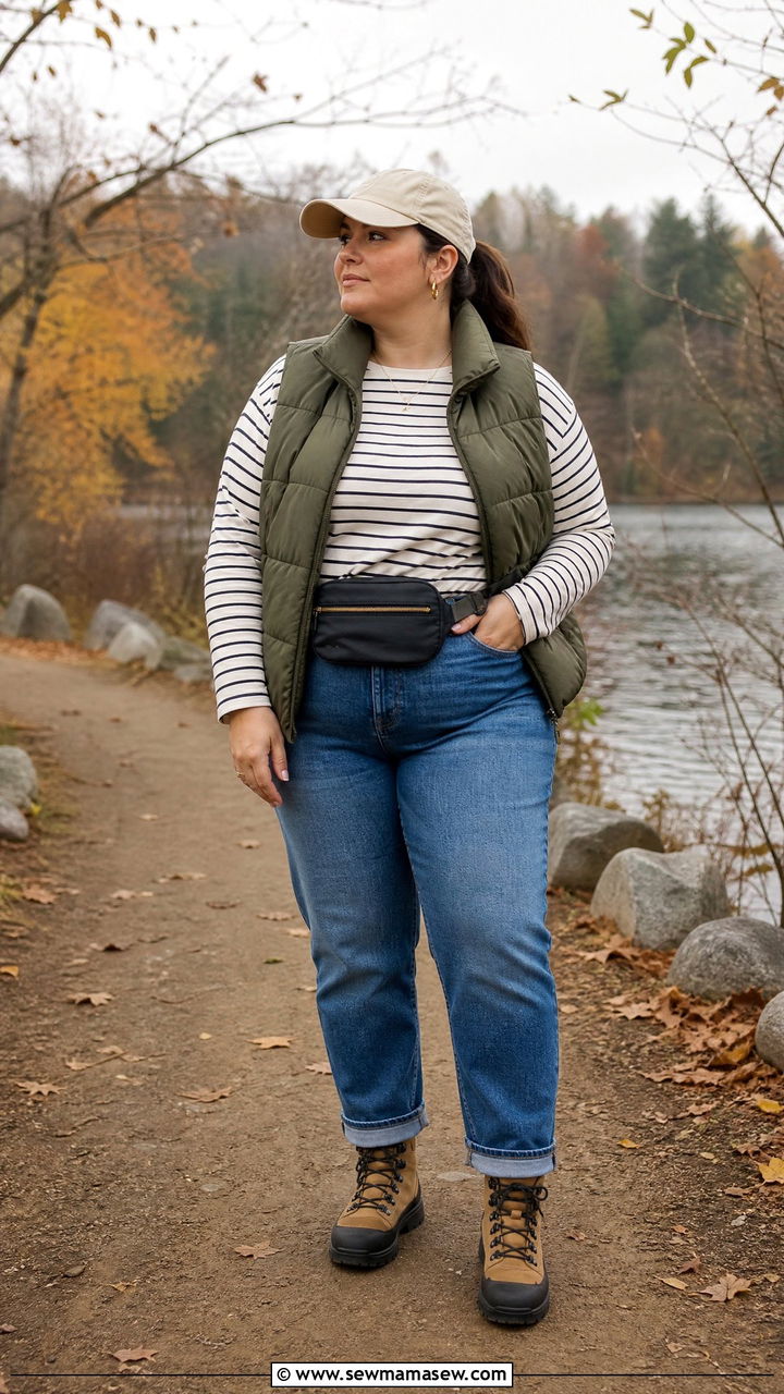 Plus Size Jeans With Puffer Vest - 20 plus size fall outfit ideas with jeans