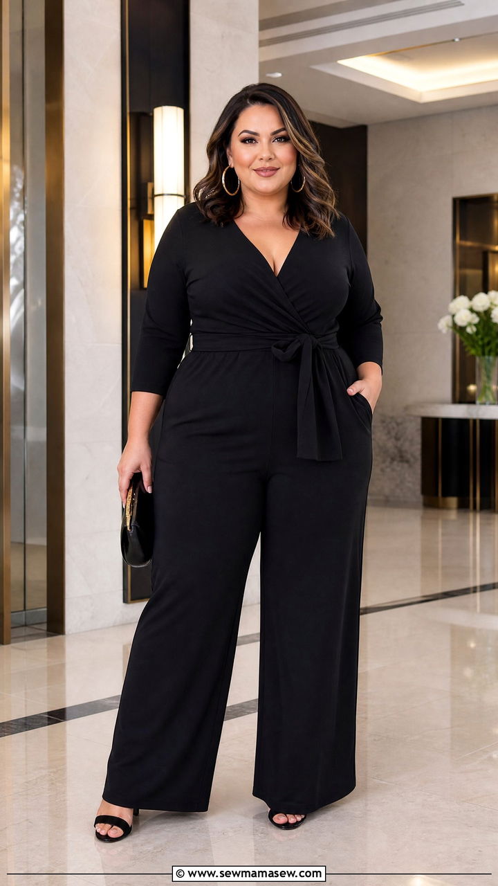 Plus Size Jumpsuit With Belt Outfit - 20 plus size outfits to accentuate waist