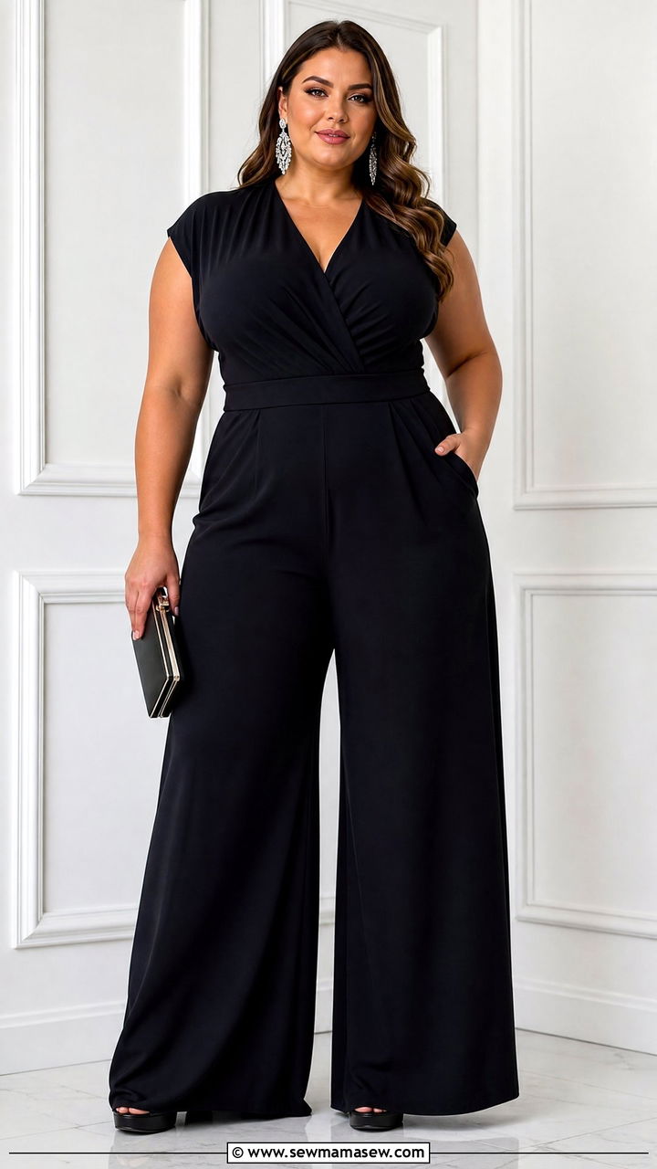 Plus Size Jumpsuit With Heels Outfit - 20 plus size outfits to elongate legs