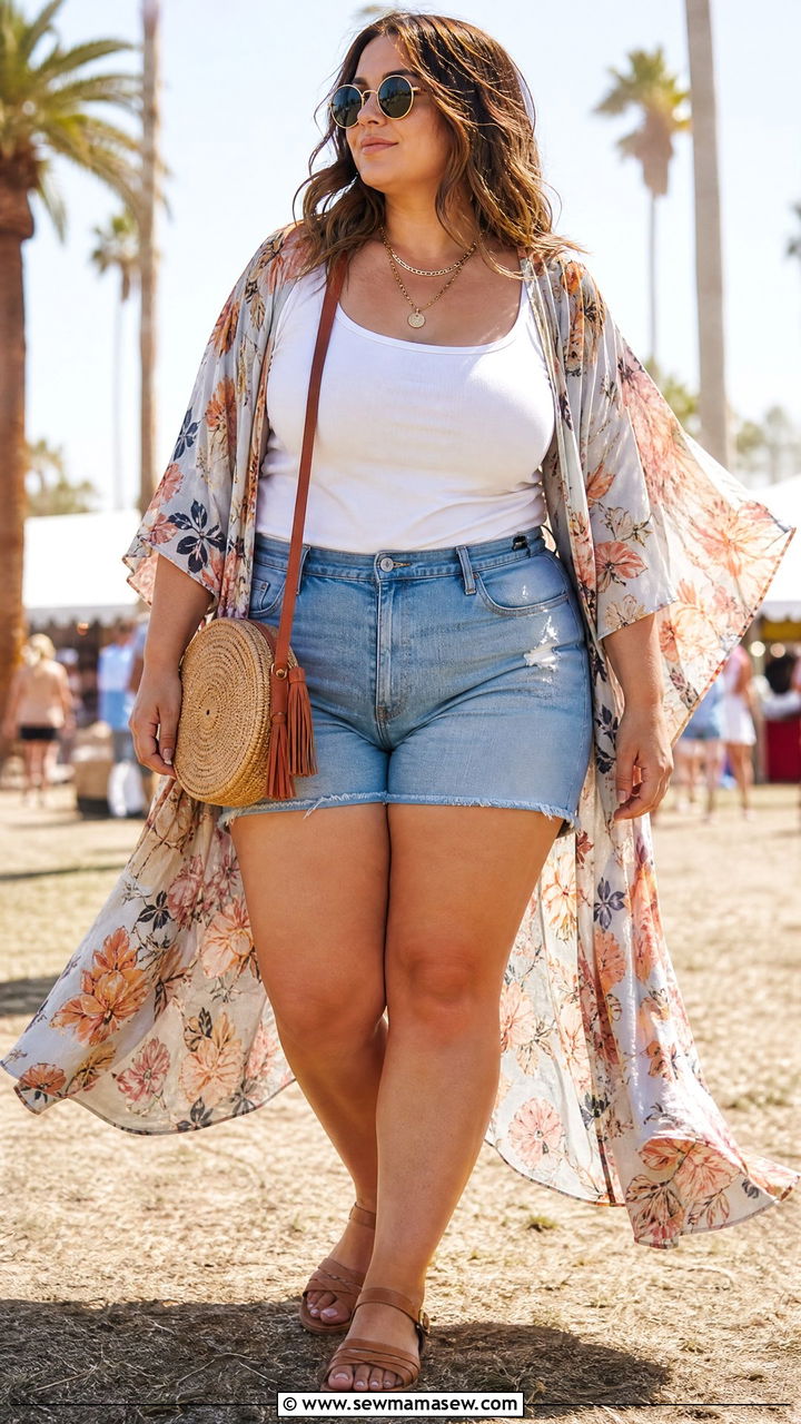 Plus Size Kimono Summer Outfit - 20 plus size summer outfit ideas aesthetic