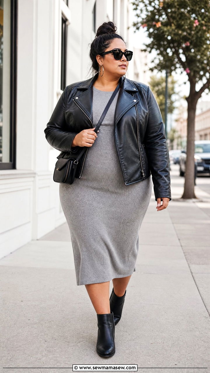 Plus Size Leather Jacket Outfit - 20 plus size outfit inspo