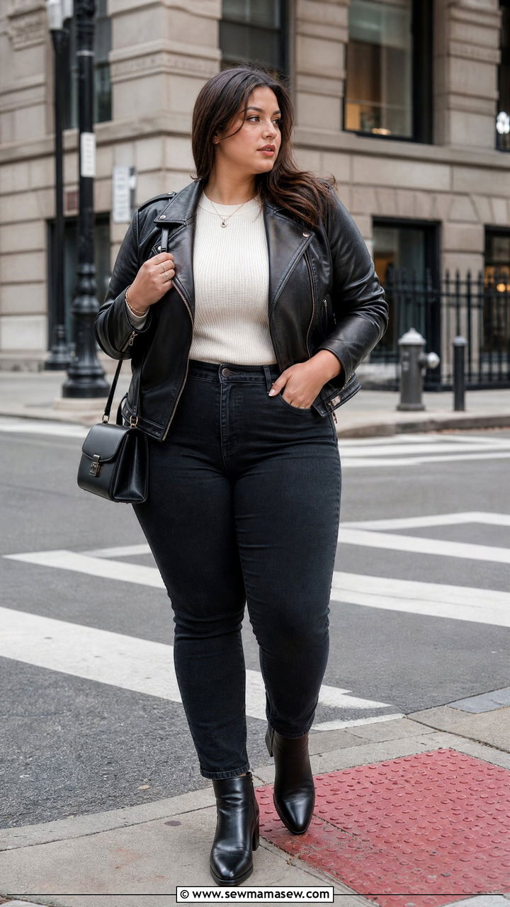 Plus Size Leather Jacket Outfit - 20 plus size outfits for curvy women