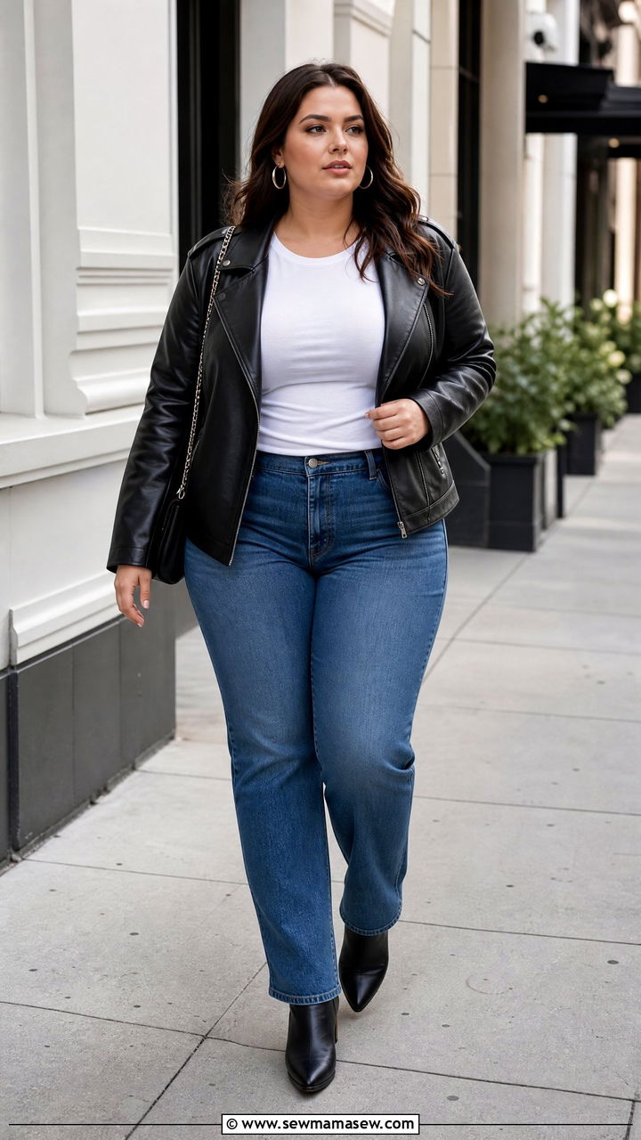Plus Size Leather Jacket Outfit - 20 plus size outfits for women in their 20s