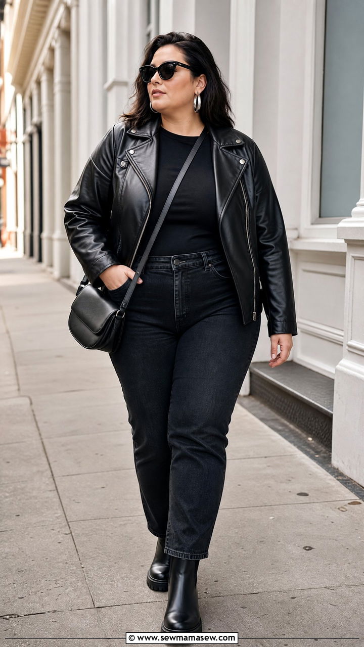 Plus Size Leather Jacket Outfit - 20 plus size edgy outfit ideas