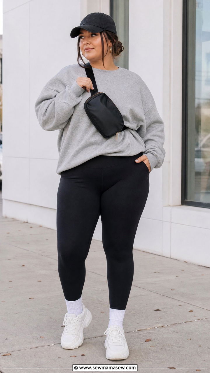 Plus Size Leggings And Sweatshirt Outfit - 20 plus size outfits for young women