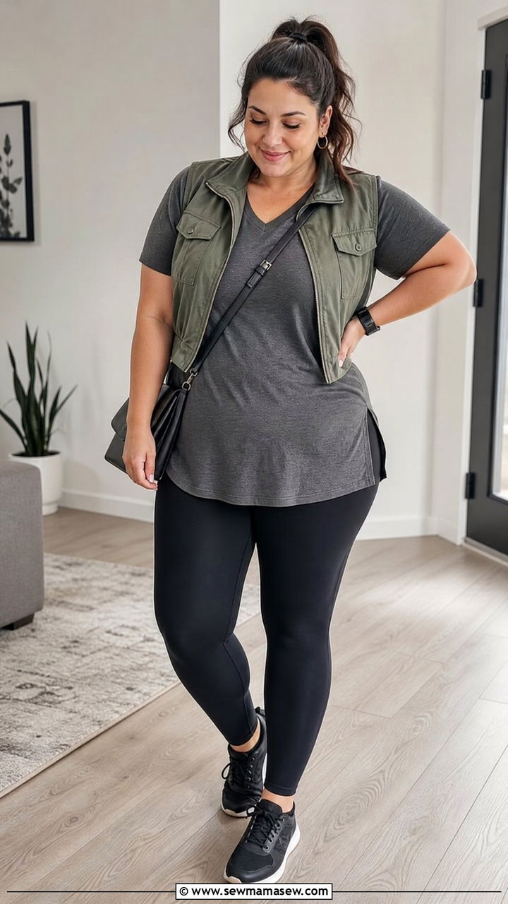 Plus Size Leggings And Tunic Outfit - 20 plus size outfits for short height