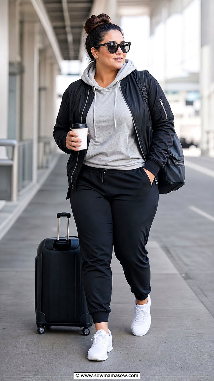 Plus Size Lightweight Hoodie Under Jacket Outfit - 20 plus size layered top outfit ideas