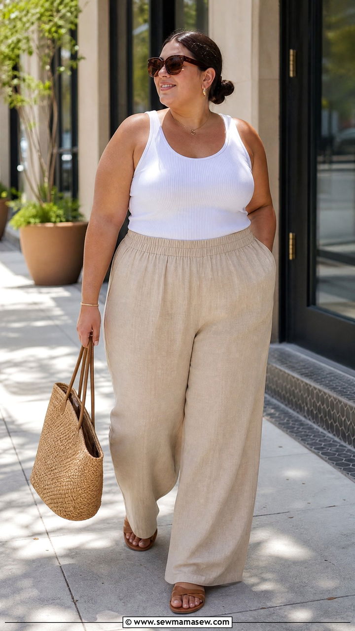 Plus Size Linen Pants Outfit - 20 plus size summer outfit ideas for hot weather