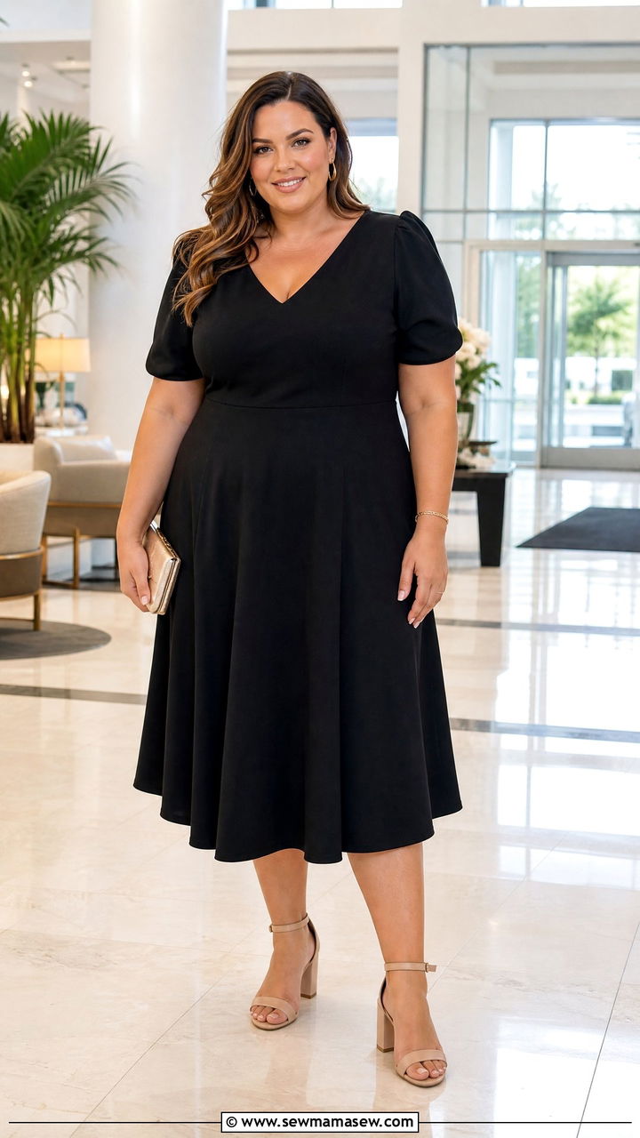 Plus Size Little Black Dress With Nude Heels - 20 plus size little black dress outfit ideas