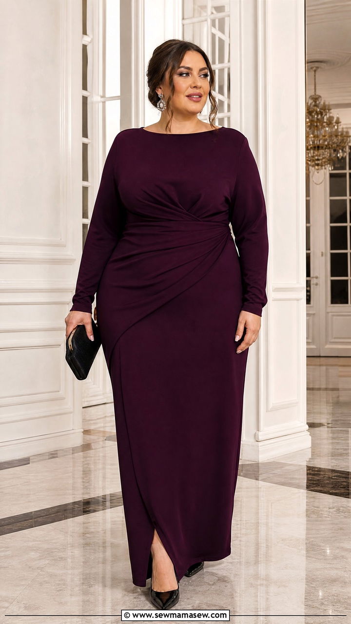 Plus Size Long Sleeve Formal Dress Outfit - 20 plus size formal dress outfit ideas