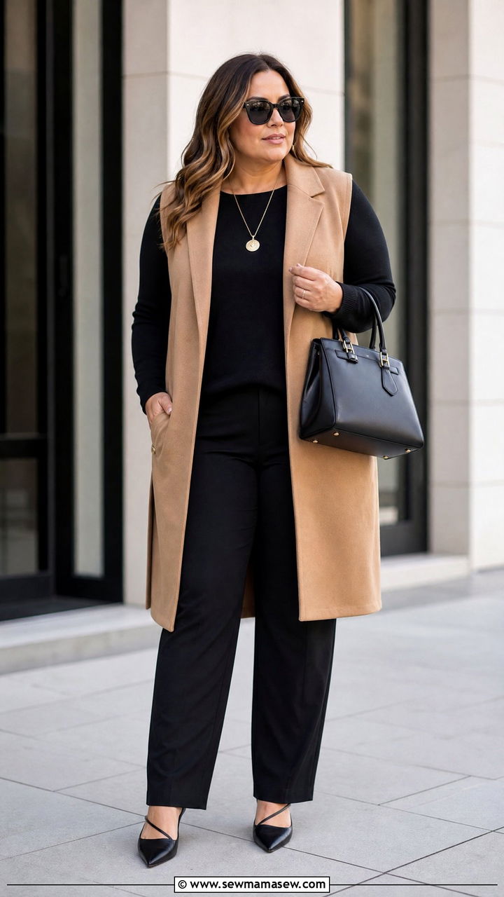 Plus Size Long Vest Outfit - 20 plus size outfits for mature women