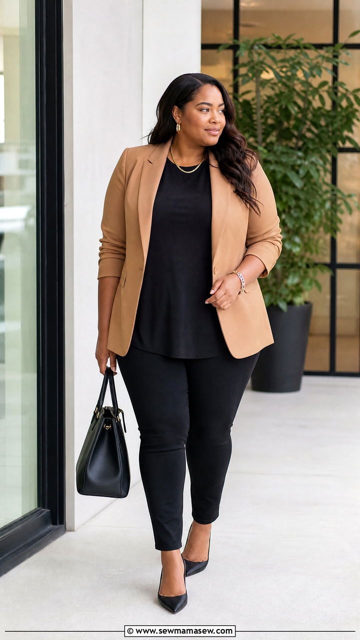 Plus Size Longline T Shirt With Blazer - 20 plus size longline t shirt outfit ideas