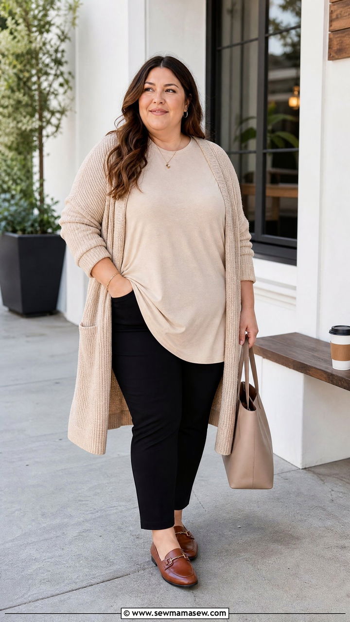 Plus Size Longline T Shirt With Cardigan - 20 plus size longline t shirt outfit ideas