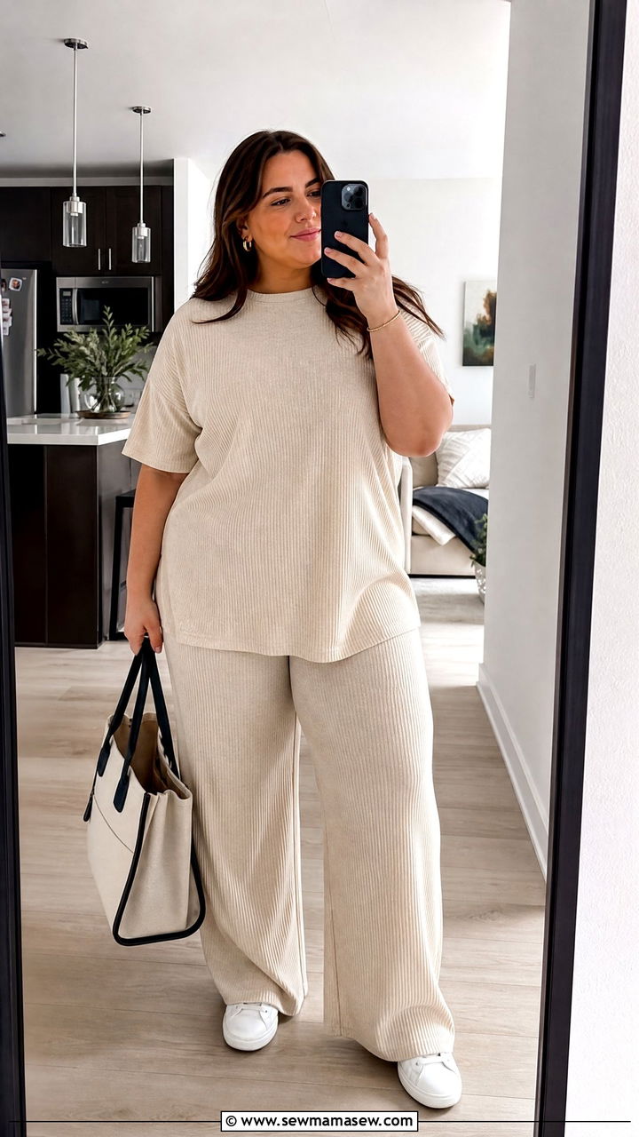Plus Size Longline T Shirt With Matching Pants - 20 plus size longline t shirt outfit ideas