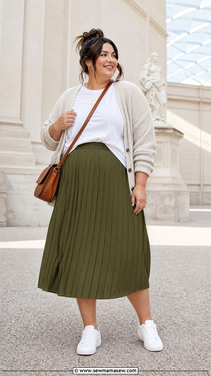 Plus Size Longline T Shirt With Midi Skirt - 20 plus size longline t shirt outfit ideas