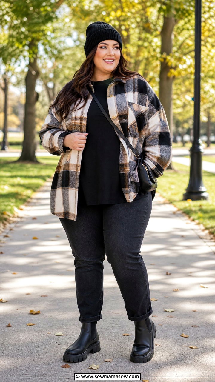 Plus Size Longline T Shirt With Shacket - 20 plus size longline t shirt outfit ideas