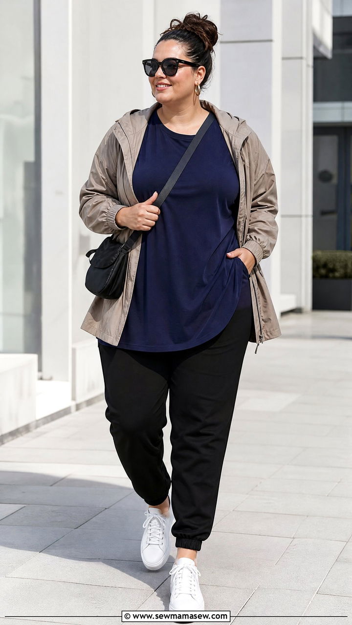Plus Size Longline T Shirt With Sneakers - 20 plus size longline t shirt outfit ideas