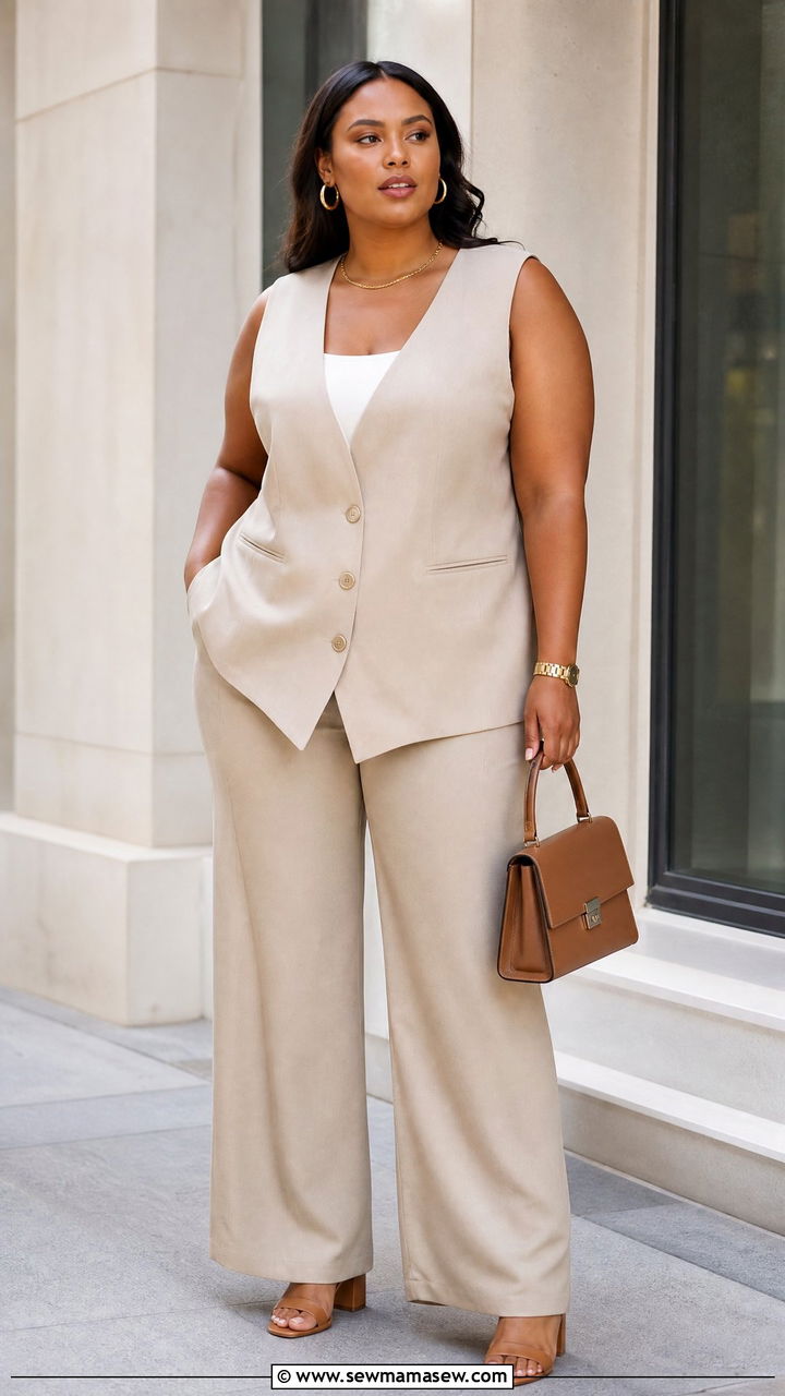 Plus Size Longline Vest Top Outfit - 20 plus size elegant top outfit ideas