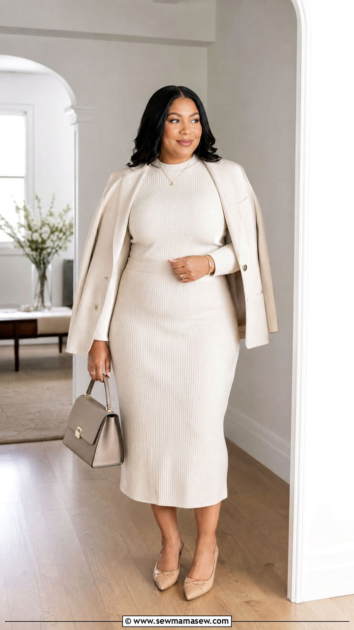 Plus Size Matching Set Church Outfit - 20 plus size church outfit ideas