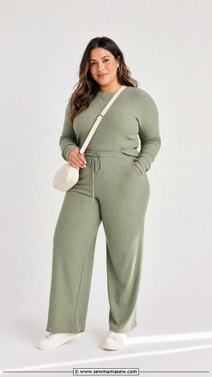 Plus Size Matching Set Outfit - 20 plus size outfits for short height