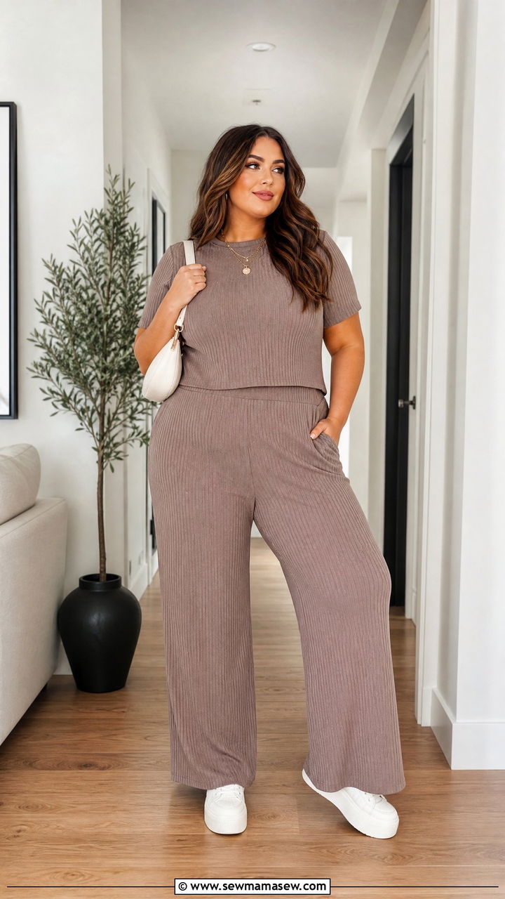 Plus Size Matching Set Outfit - 20 plus size outfits for women in their 20s