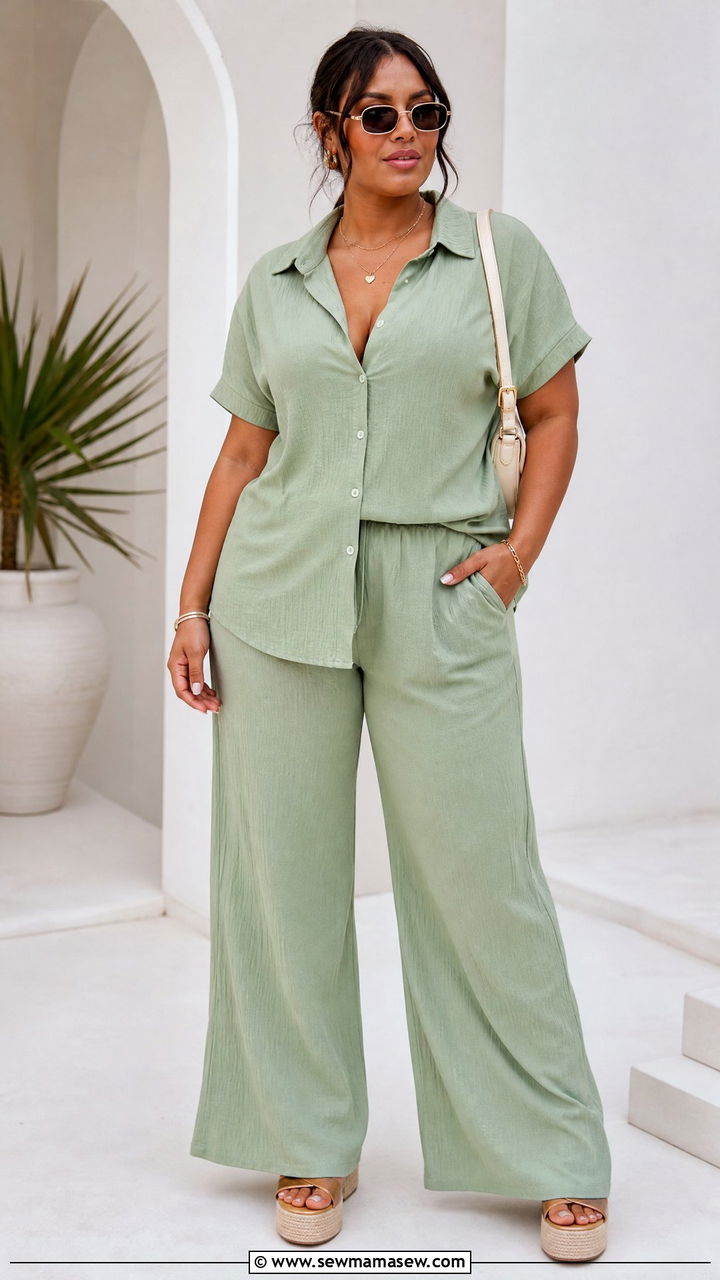 Plus Size Matching Set Summer Outfit - 20 plus size summer outfit ideas aesthetic