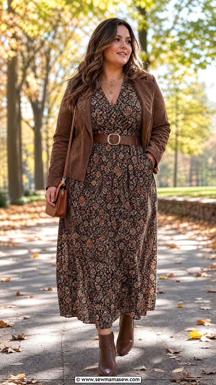Plus Size Maxi Dress And Boots Outfit - 20 plus size fall outfit ideas 2026